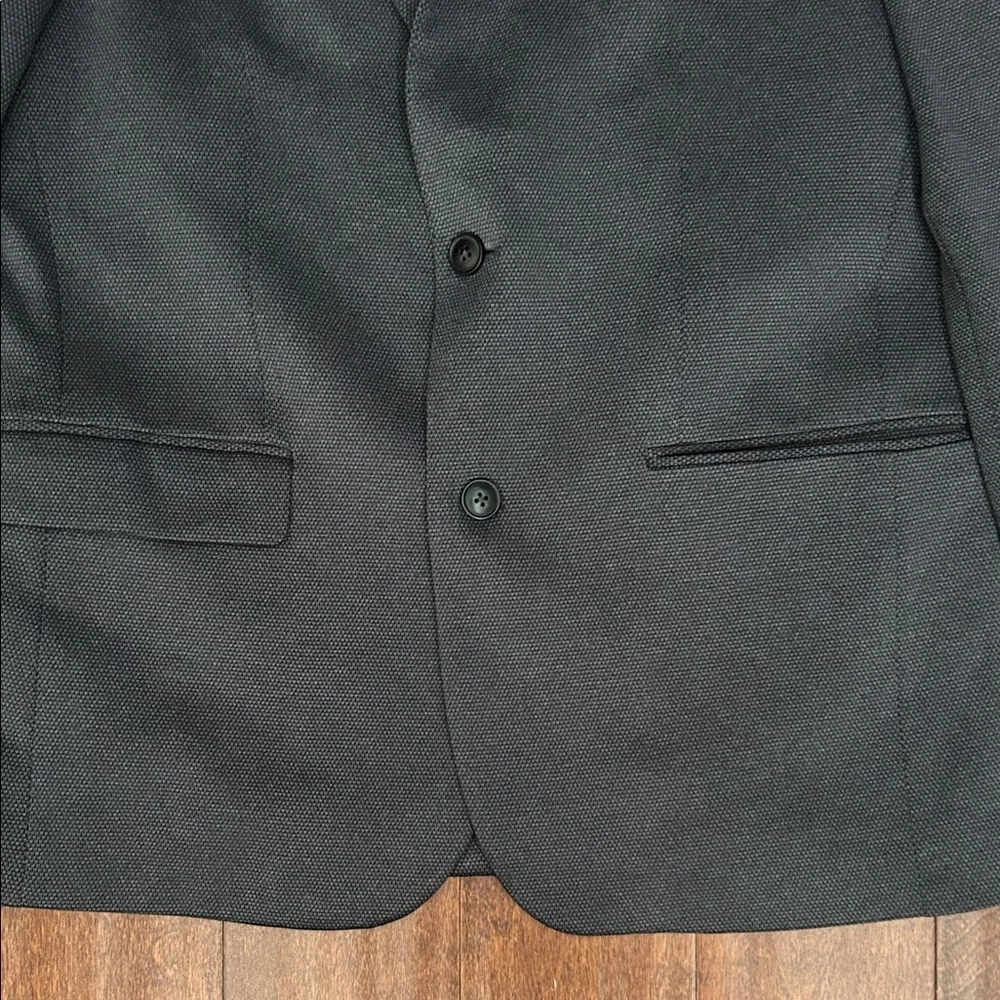 Soul of London Men’s Blazer in Gray and Black, Elbow Patches, Size 40R